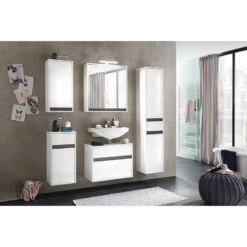 Trend Team Meuble Bas -Le Coin Bain Parfait Boutique waschbeckenunterschrank sol ii hochglanz weiss weiss 5080396